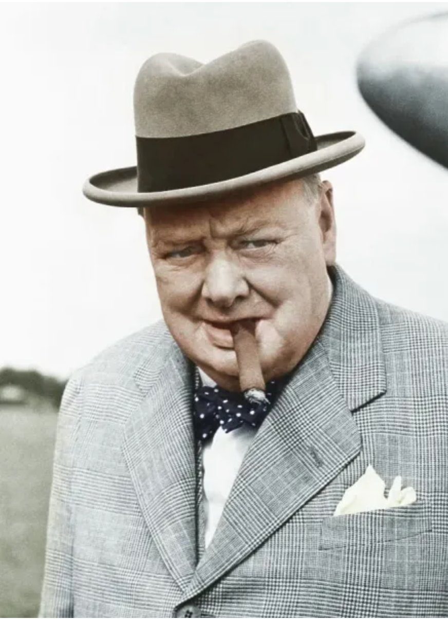 Winston Churchill with a cigar